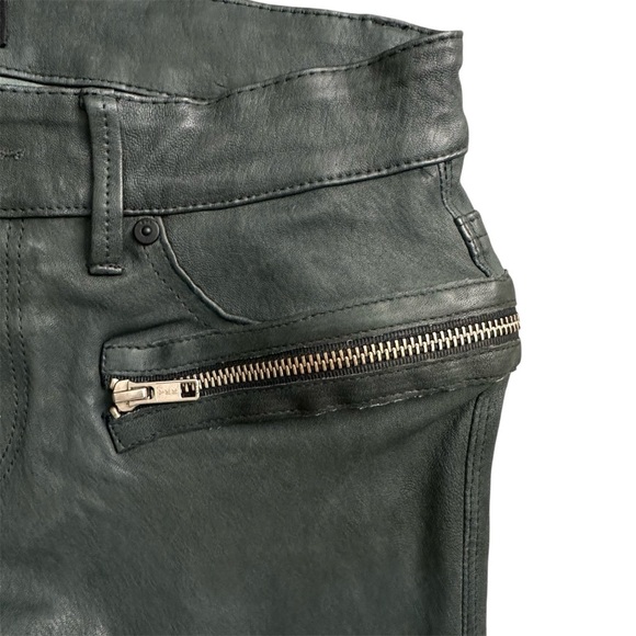 RtA Madrid Stretch Leather Skinny Pants Charcoal Gray Lambskin Zip Sz 27 - Picture 4 of 14